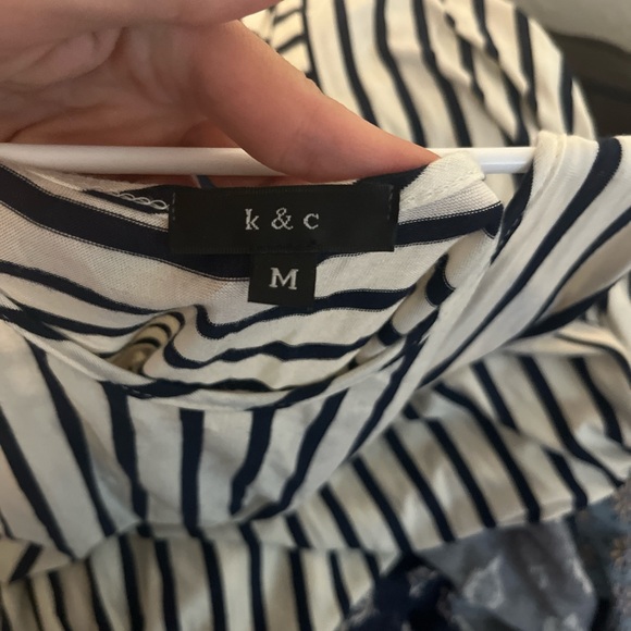 K and C brand black and white striped tank - Picture 4 of 4